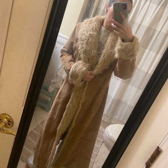 Genuine real leather suede penny lane coat - Picture 4 of 8